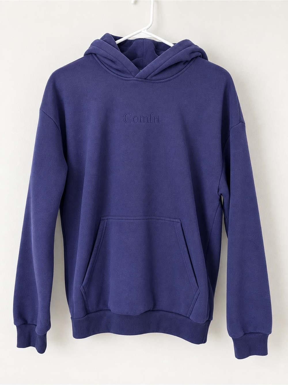 Comfrt Signature Fit Hoodie Indigo Size M Oversized Heavyweight Fleece